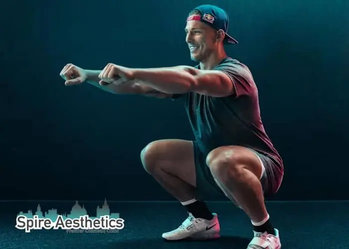 Image of man build leg muscle Old Trafford through exercise